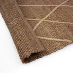 Tapete Yute Hessian Lines white con textura natural y diseño contemporáneo ideal para sala o recámara en espacios modernos