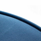 Taburete Portofino terciopelo azul para sala o recámara, diseño moderno con acabado elegante y estilo contemporáneo