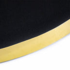 Taburete Portofino terciopelo negro para sala o recámara, diseño moderno con acabado elegante y estilo contemporáneo