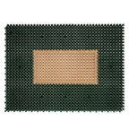Tapete de entrada ensamblable Step In gris/verde 43x57 cm, felpudo modular resistente y antiderrapante ideal para puerta principal o exterior