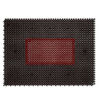 Tapete de entrada ensamblable Step In gris/verde 43x57 cm, felpudo modular resistente y antiderrapante ideal para puerta principal o exterior