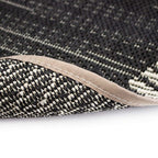Tapete redondo Veneto 2509 líneas gris 120 cm con diseño circular y líneas elegantes que aportan dinamismo y estilo a cualquier espacio