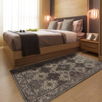 Tapete Abydos 4151 formas beige con textura suave y diseño contemporáneo ideal para sala o recámara en espacios modernos