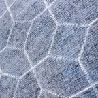 Tapete decorativo Bazhars Bamboo azul, alfombra de fibras naturales con diseño moderno ideal para sala o recámara