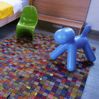 Tapete Bazhars Beach patchwork multi piezas únicas y exclusivas con textura suave y diseño contemporáneo ideal para sala o recámara en espacios modernos