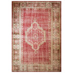 Tapete decorativo Bazhars Clásico Revival rojo 312, alfombra de lana con diseño tradicional ideal para sala o comedor