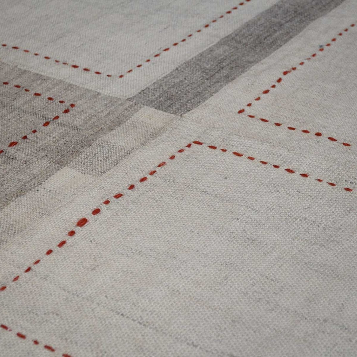 Tapete Decorativo Bazhars Dhurrie Patch Stich Rojo (2)