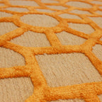 Tapete decorativo Bazhars Lima naranja, pieza única y exclusiva de lana con diseño moderno ideal para sala o recámara