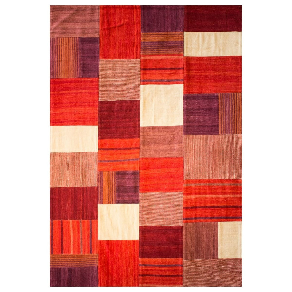 Tapete decorativo Bazhars Patchwork Splendo 1702 70x240 cm, pieza única y exclusiva de lana con diseño patchwork ideal para pasillo o entrada