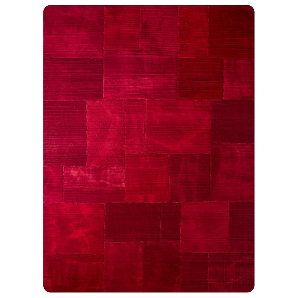 Tapete Decorativo Bazhars Wool Patchwork Diseño Rojo (2)