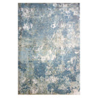 Tapete Bazhars wool and silk azul 193x299 cm pieza única y exclusiva con textura suave y diseño contemporáneo ideal para sala o recámara en espacios modernos
