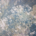 Tapete Bazhars wool and silk azul 193x299 cm pieza única y exclusiva con textura suave y diseño contemporáneo ideal para sala o recámara en espacios modernos