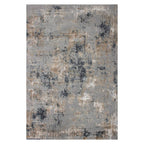 Tapete decorativo Damasco 852 gris/dorado, alfombra moderna de polipropileno con diseño elegante ideal para sala o recámara