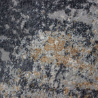 Tapete decorativo Damasco 852 gris/dorado, alfombra moderna de polipropileno con diseño elegante ideal para sala o recámara