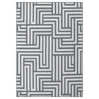 Tapete Fenix indoor outdoor laberinto gris con estructura resistente y patrón geométrico ideal para interiores o exteriores modernos