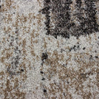Tapete decorativo Flow cuadros café, alfombra moderna de polipropileno con diseño geométrico ideal para sala o recámara