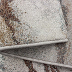Tapete decorativo Flow ondas café 160x230 cm, alfombra moderna de polipropileno con diseño abstracto ideal para sala o recámara