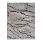 Tapete decorativo Flow ondas café 160x230 cm, alfombra moderna de polipropileno con diseño abstracto ideal para sala o recámara