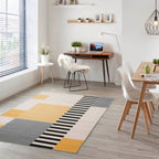 Tapete decorativo Fun 8601 amarillo 200x290 cm, alfombra moderna de polipropileno ideal para sala o recámara