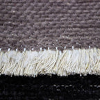 Tapete decorativo Kellim doble vista gris oscuro, alfombra reversible con diseño artesanal ideal para sala o recámara