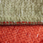 Tapete decorativo Kellim doble vista verde, alfombra reversible con diseño artesanal ideal para sala o recámara