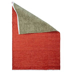 Tapete decorativo Kellim doble vista verde, alfombra reversible con diseño artesanal ideal para sala o recámara
