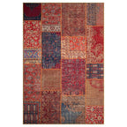 Tapete decorativo Kyle Patch multicolor, alfombra moderna de polipropileno con diseño patchwork ideal para sala o recámara