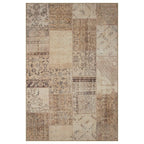 Tapete decorativo Kyle Patch beige 190x290 cm, alfombra moderna de polipropileno con diseño patchwork ideal para sala o comedor