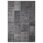 Tapete decorativo Kyle Patch gris 190x290 cm, alfombra moderna de polipropileno con diseño patchwork ideal para sala o comedor