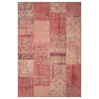 Tapete decorativo Kyle Patch rosa, alfombra moderna de polipropileno con diseño patchwork ideal para sala o recámara