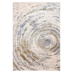 Tapete Mayumi 02 círculo crema 120x170 cm con diseño geométrico y tonos neutros que aportan equilibrio y suavidad visual