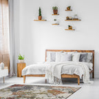 Tapete Mayumi 07 terra con diseño contemporáneo y tonalidad cálida que brinda personalidad y equilibrio a salas o recámaras