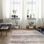 Tapete Oasis L 841 líneas 80x150 cm con textura suave y diseño contemporáneo ideal para recámara o pie de cama en espacios modernos