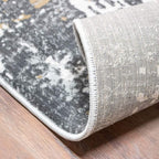 Tapete decorativo Optima 8545 gris/crema, alfombra moderna de polipropileno con diseño elegante ideal para sala o recámara