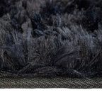 Tapete decorativo Shaggy Bengali negro 120x170 cm, alfombra suave tipo shaggy con diseño moderno ideal para sala o recámara