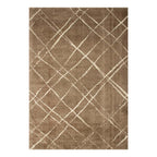 Tapete Shaggy Blendy camel con textura suave y diseño contemporáneo ideal para sala o recámara en espacios modernos