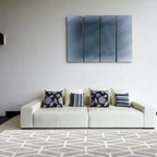 Tapete decorativo Shaggy Supreme Geometric gris 120x170 cm, alfombra suave tipo shaggy con diseño geométrico ideal para sala o recámara