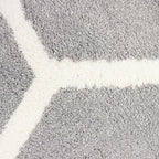 Tapete decorativo Shaggy Supreme Geometric gris 120x170 cm, alfombra suave tipo shaggy con diseño geométrico ideal para sala o recámara