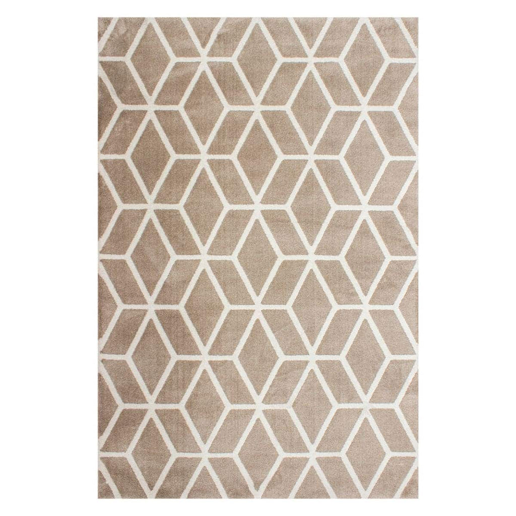 Tapete Decorativo Shaggy Supreme Geometric Beige 120x170 cm
