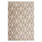 Tapete decorativo Shaggy Supreme Geometric beige 120x170 cm, alfombra suave tipo shaggy con diseño geométrico ideal para sala o recámara