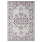 Tapete Sofia medallón rosa 120x170 cm con estilo clásico y toque suave de color que brinda calidez y personalidad al ambiente