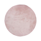 Tapete decorativo Timmy redondo rosa 160 cm, alfombra moderna de polipropileno con diseño suave ideal para sala o recámara