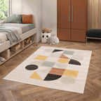 Tapete Urban 2311 geométrico multicolor con textura suave y diseño contemporáneo ideal para sala o recámara en espacios modernos
