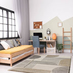 Tapete Valentino 02 formas beige 120x170 cm con diseño abstracto y colores neutros que complementan ambientes modernos con sutileza