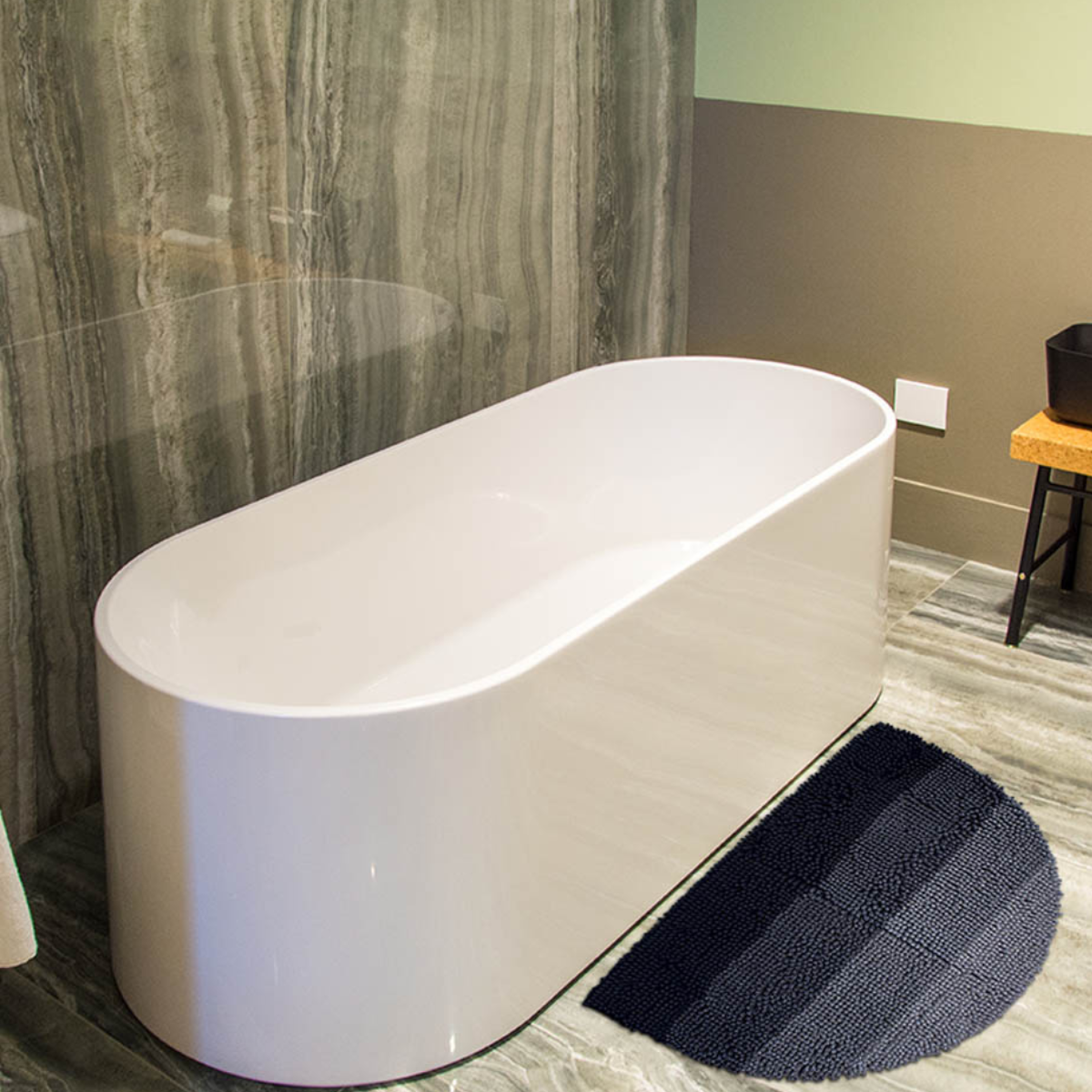 Tapete Baño Shades Half Moon Azul 45X65 cm