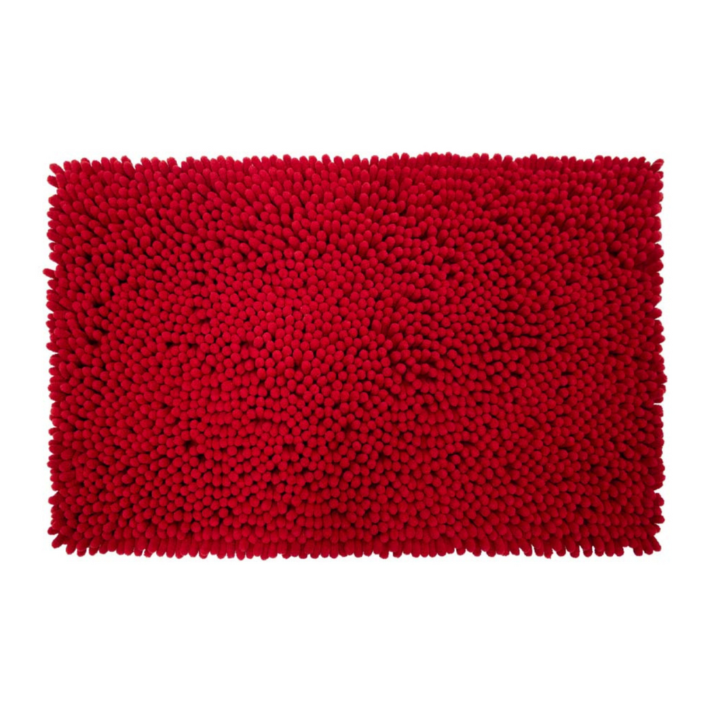 Tapete Baño Shaggy Coral Rojo 40x60 cm