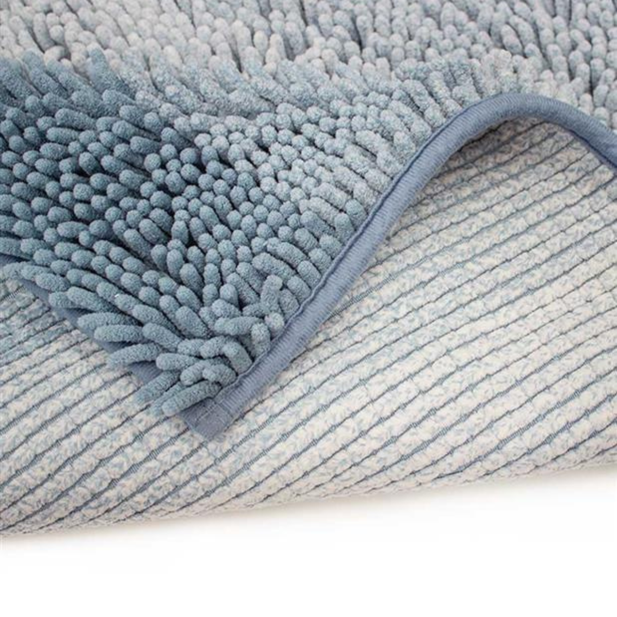 Tapete Baño Shaggy Ombre Azul 40X60 cm