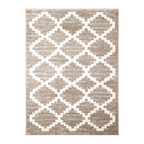 Tapete pie de cama Surat 071 beige 60x110 cm, alfombra suave con diseño moderno ideal para recámara o pasillo