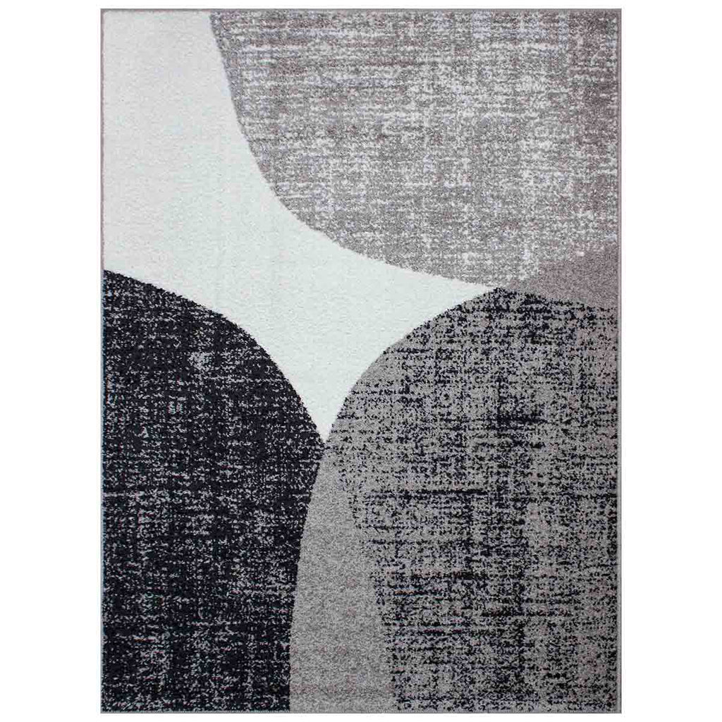 Tapete decorativo Urban Formas gris 120x170 cm, alfombra moderna con diseño geométrico ideal para sala o recámara