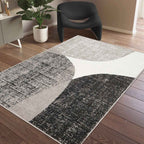 Tapete decorativo Urban Formas gris 120x170 cm, alfombra moderna con diseño geométrico ideal para sala o recámara